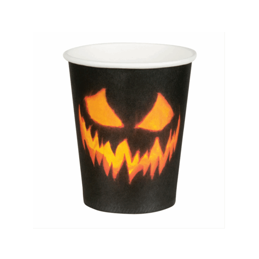 Creepy Pumpkin Paper Cups Pk 10 (21cl)