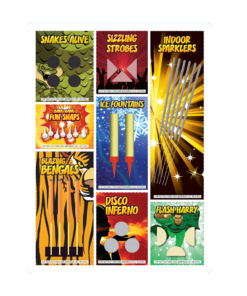 Indoor fireworks pack contents