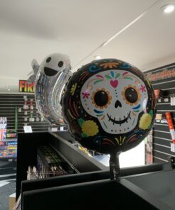 Day of the Dead skull balloon inflated.